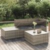 vidaXL 4 Piece Garden Lounge Set with Cushions Grey Poly Rattan