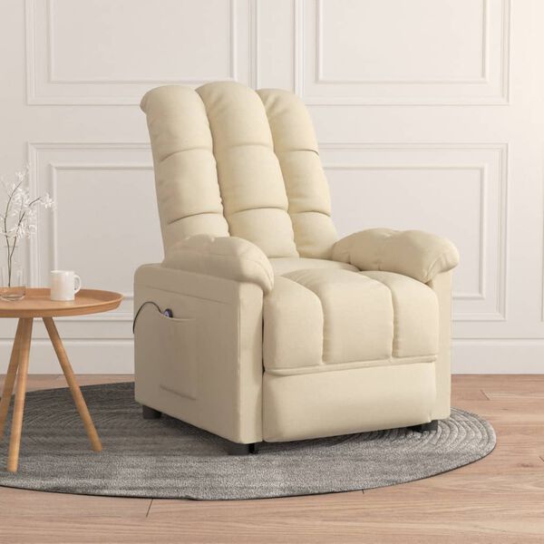 vidaXL Stand up Chair Cream Fabric