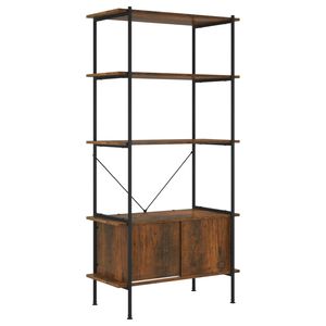 vidaXL Shelf Unit With Cabinet | Dark Brown and Black