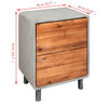 vidaXL Nightstand Concrete Solid Acacia Wood 40x30x50 cm