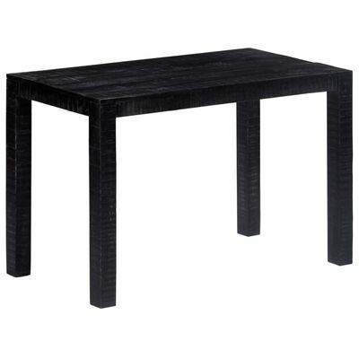 vidaXL Dining Table Black 118x60x76 cm Solid Mango Wood