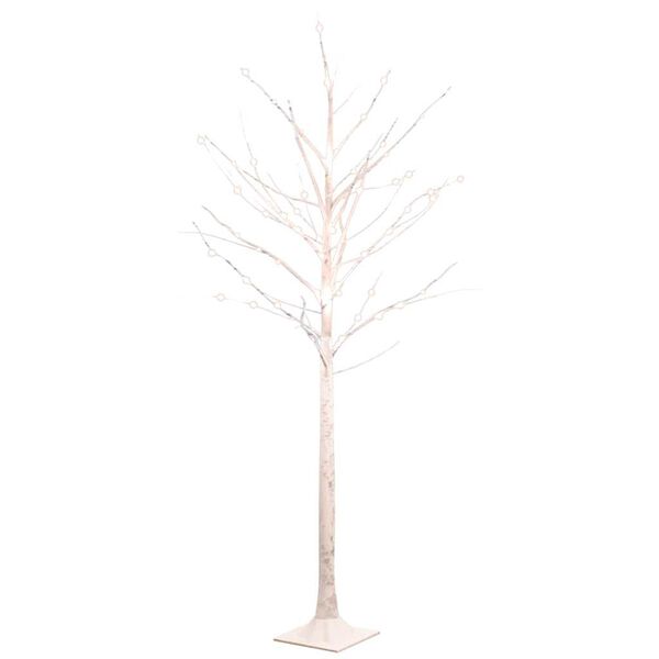 vidaXL LED White Birch Tree Warm White 96 LEDs 180 cm