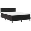 vidaXL Box Spring Bed Black and White 137 x 187 cm Fabric
