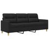 vidaXL 3-Seater Sofa Black 180 cm Fabric