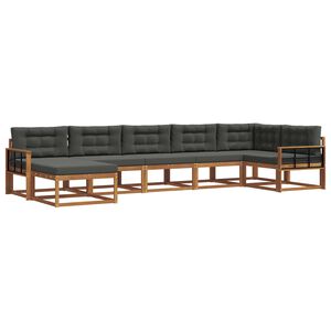 vidaXL Outdoor Sofa Set 7 pcs Natural and Anthracite
