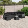 vidaXL 8 Piece Garden Sofa Set with Cushions Black Poly Rattan