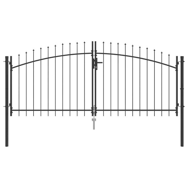 vidaXL Double Door Fence Gate with Spear Top 299.5x149.5 cm