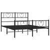 vidaXL Metal Bed Frame without Mattress with Footboard Black 135x190cm