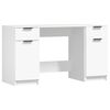 vidaXL Desk with Side Cabinet White Engineered Wood