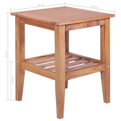 vidaXL Coffee Table 40x40x50 cm Square Solid Teak