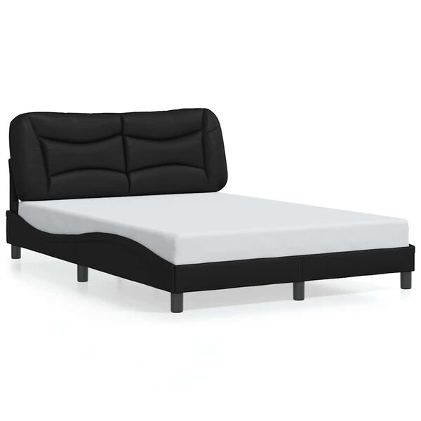 vidaXL Bed Frame without Mattress "Hvar" Black 137x190 cm Double Faux Leather
