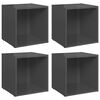 vidaXL TV Cabinets 4 pcs High Gloss Grey 37x35x37 cm Engineered Wood