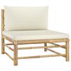 vidaXL 6 Piece Garden Lounge Set with Cream White Cushions Bamboo