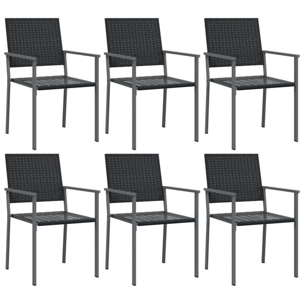 vidaXL 7 Piece Garden Dining Set Poly Rattan and Steel