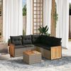 vidaXL 6 Piece Garden Sofa Set with Cushions Grey Poly Rattan