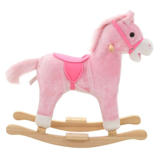 vidaXL Rocking Animal Horse Plush 65x32x58 cm Pink