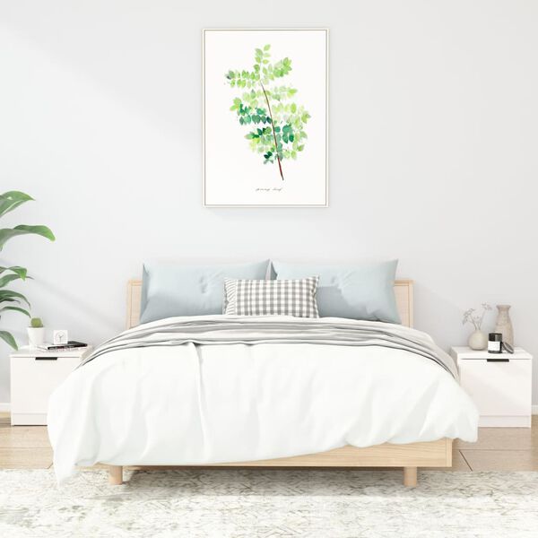 vidaXL Bedside Cabinets 2 pcs High Gloss White 40x39x40 cm