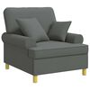 vidaXL XL Armchair with Cushions Dark Grey Fabric