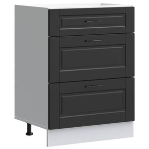 vidaXL Kitchen Base Cabinet "Porto" Black Engineered Wood