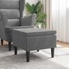 vidaXL Stool with Wooden Legs Dark Grey Velvet