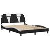vidaXL Bed Frame "Viana" without Mattress Black and White 137x190 cm Double Faux Leather