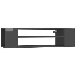 vidaXL TV Cabinet | High gloss grey | Engineered wood | Medium | Wall mounting