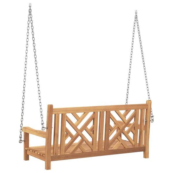 vidaXL Swing Bench Brown 114 x 60 x 64 cm Solid Teak Wood