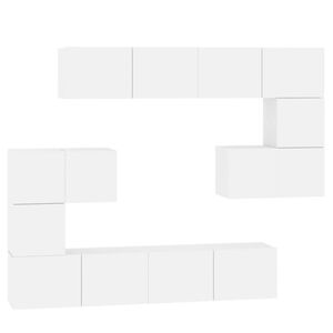 vidaXL Wall-mounted TV Cabinet White Engineered Wood