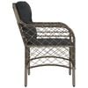 vidaXL Garden Chairs with Cushions 2 pcs Grey Poly Rattan