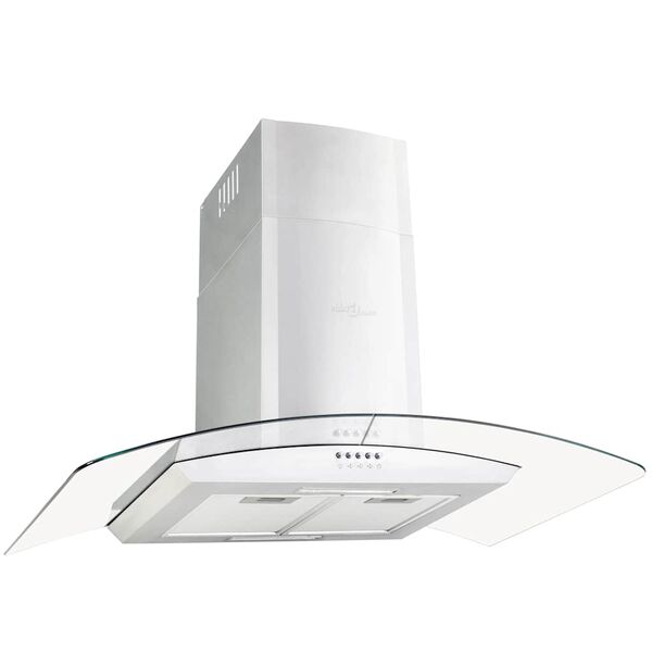 vidaXL Wall Mounted Range Hood 90 cm Stainless Steel 756 m&sup3;/h LED