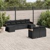 vidaXL 9 Piece Garden Sofa Set with Cushions Black Poly Rattan