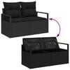 vidaXL Sofa Set with Cushion with Storage 7 pcs Black Poly Rattan