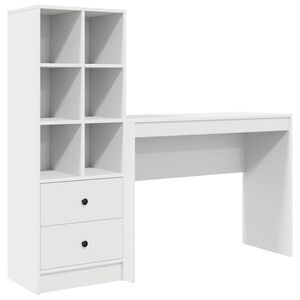vidaXL Desk with Drawer 2 pcs White