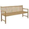vidaXL Garden Bench with Blue Cushion 175 cm Solid Teak Wood