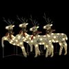 vidaXL Christmas Reindeers 4 pcs Gold 80 LEDs