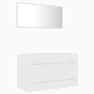vidaXL 2 Piece Bathroom Furniture Set White Engineered Wood