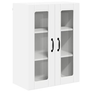 vidaXL Wall Glass Cabinet LUCCA White 60 x 31 x 80 cm Engineered Wood