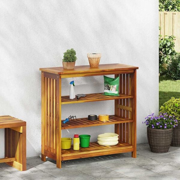 vidaXL Garden Cabinet Brown 90 x 40 x 90cm Solid Acacia Wood