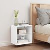 vidaXL Bedside Cabinet with LED Lights Wall-mounted White