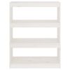 vidaXL Book Cabinet/Room Divider White 80x30x103.5 cm Solid Wood Pine