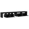vidaXL TV Cabinet 2 pcs Black Oak 260 x 37 x 40 cm Engineered Wood