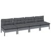vidaXL 4-Seater Garden Sofa with Anthracite Cushions Solid Pinewood