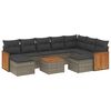 vidaXL 10 Piece Garden Sofa Set with Cushions Grey Poly Rattan