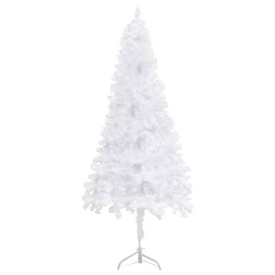 vidaXL Corner Artificial Christmas Tree White 210 cm PVC