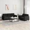 vidaXL 2 Piece Sofa Set with Pillows Black Velvet