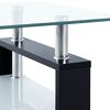 vidaXL Coffee Table Black and Transparent 95x55x40 cm Tempered Glass