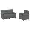 vidaXL Sofa Set 2 pcs Dark Grey Fabric
