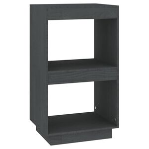 vidaXL Book Cabinet | Grey | Solid Pinewood | Compact | Book Cabinet