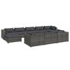 vidaXL 10 Piece Garden Lounge Set with Cushions Grey Poly Rattan