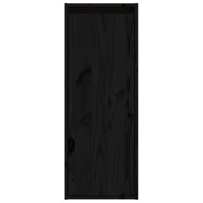 vidaXL Wall Cabinet Black 30x30x80 cm Solid Wood Pine